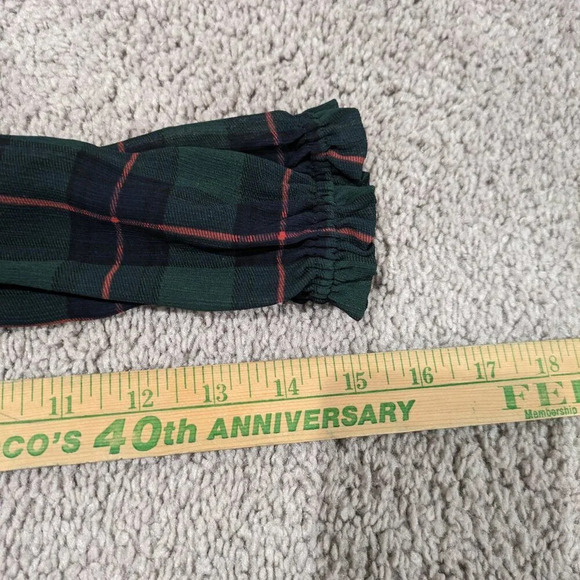 J Crew Plaid Holiday Dress Long Sleeve Green with Navy Blue and Red Size S - Picture 6 of 9